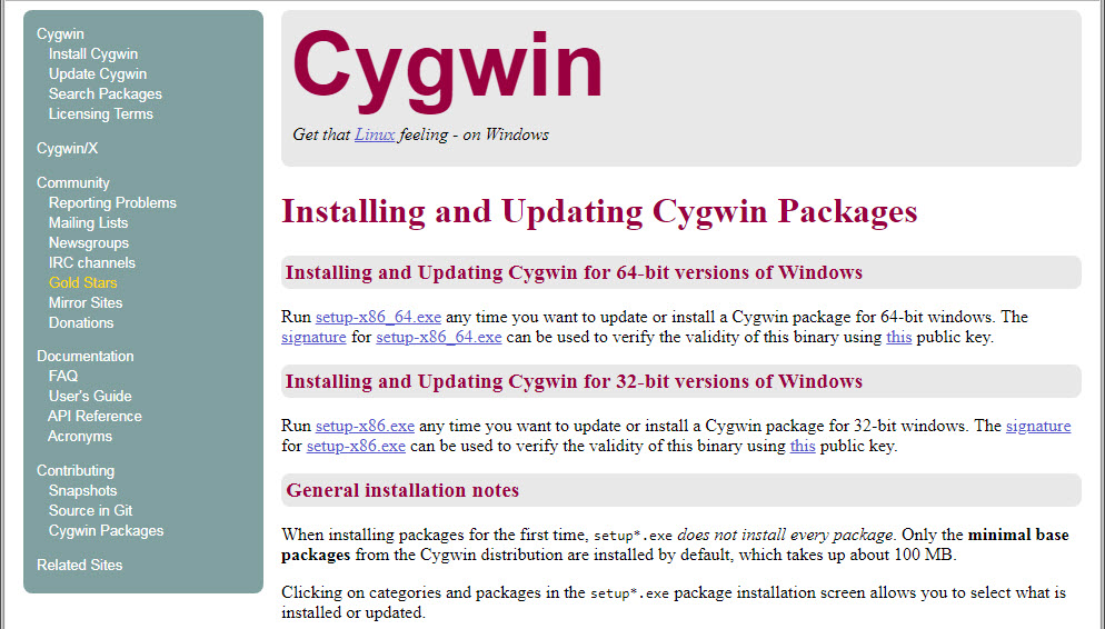 cygwin download windows 11